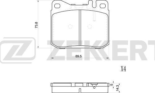 Zekkert BS-1026 - Kit de plaquettes de frein, frein à disque cwaw.fr