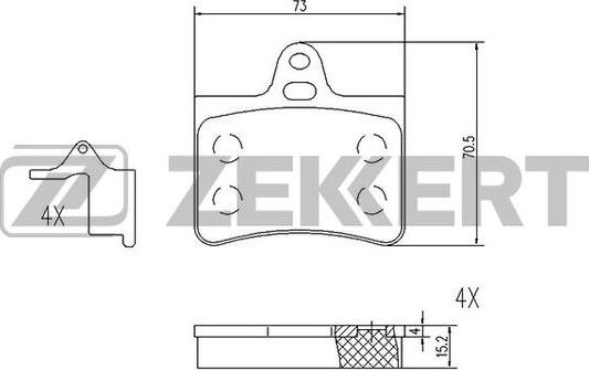 Zekkert BS-1020 - Kit de plaquettes de frein, frein à disque cwaw.fr