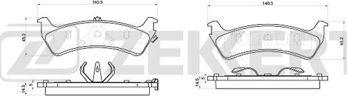 Zekkert BS-1028 - Kit de plaquettes de frein, frein à disque cwaw.fr