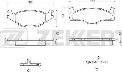 Zekkert BS-1023 - Kit de plaquettes de frein, frein à disque cwaw.fr