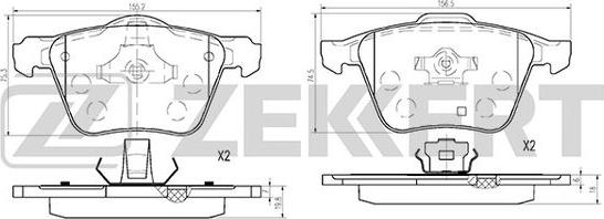 Zekkert BS-1022 - Kit de plaquettes de frein, frein à disque cwaw.fr