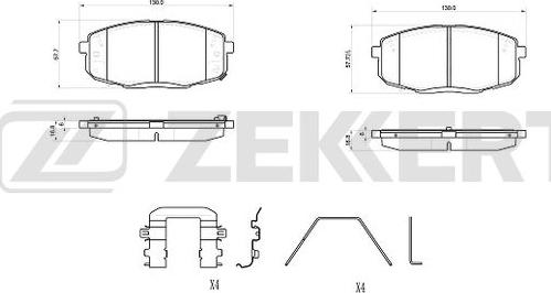 Zekkert BS-1076 - Kit de plaquettes de frein, frein à disque cwaw.fr