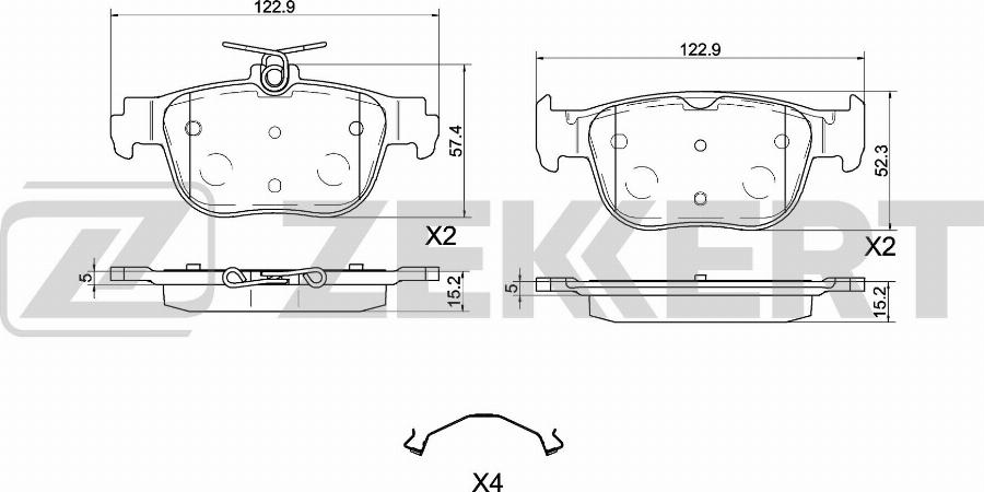 Zekkert BS-1199 - Kit de plaquettes de frein, frein à disque cwaw.fr