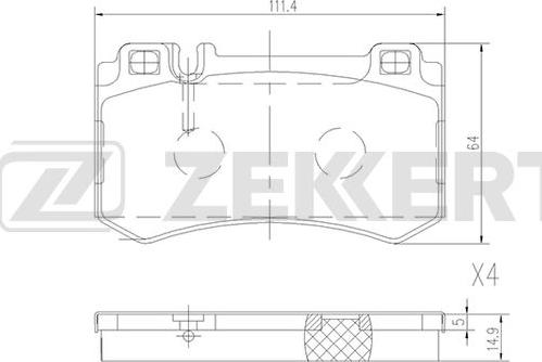 Zekkert BS-1194 - Kit de plaquettes de frein, frein à disque cwaw.fr