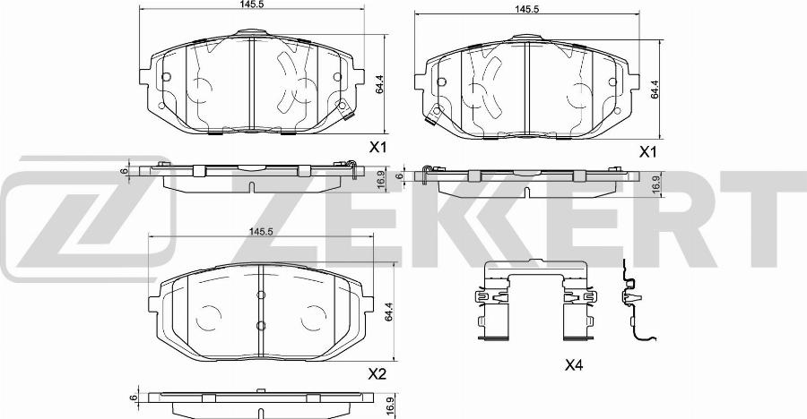 Zekkert BS-1193 - Kit de plaquettes de frein, frein à disque cwaw.fr