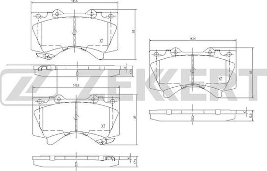 Zekkert BS-1149 - Kit de plaquettes de frein, frein à disque cwaw.fr