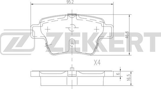 Zekkert BS-1144 - Kit de plaquettes de frein, frein à disque cwaw.fr