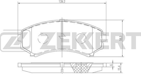 Zekkert BS-1140 - Kit de plaquettes de frein, frein à disque cwaw.fr