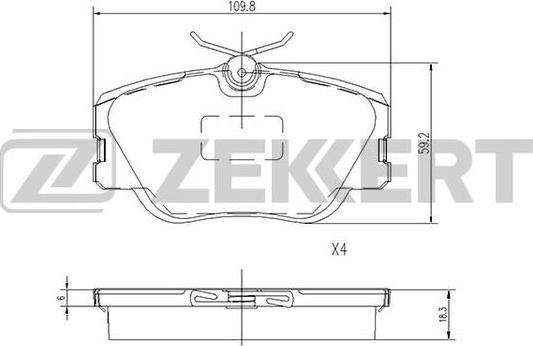 Zekkert BS-1148 - Kit de plaquettes de frein, frein à disque cwaw.fr