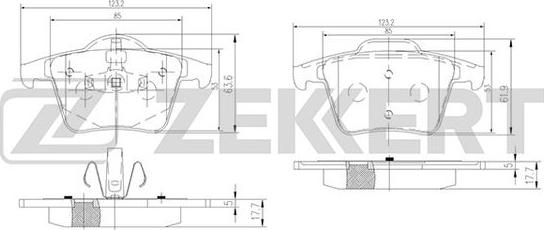 Zekkert BS-1143 - Kit de plaquettes de frein, frein à disque cwaw.fr