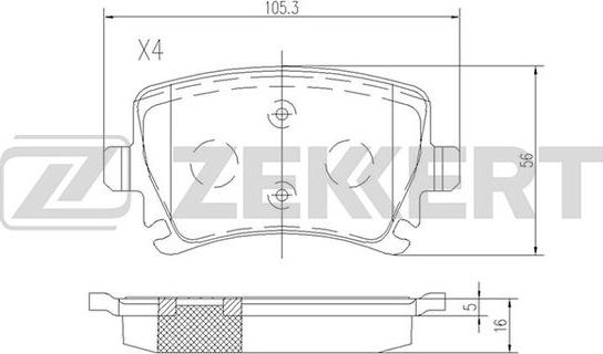 Zekkert BS-1142 - Kit de plaquettes de frein, frein à disque cwaw.fr