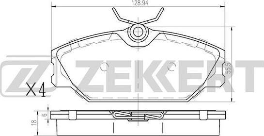 Zekkert BS-1159 - Kit de plaquettes de frein, frein à disque cwaw.fr