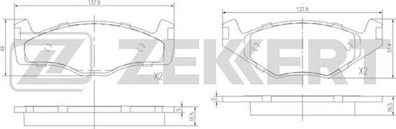 Zekkert BS-1154 - Kit de plaquettes de frein, frein à disque cwaw.fr