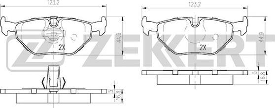 Zekkert BS-1155 - Kit de plaquettes de frein, frein à disque cwaw.fr