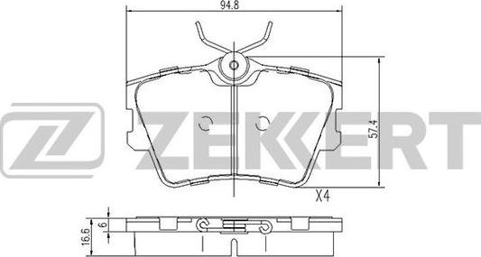 Zekkert BS-1156 - Kit de plaquettes de frein, frein à disque cwaw.fr