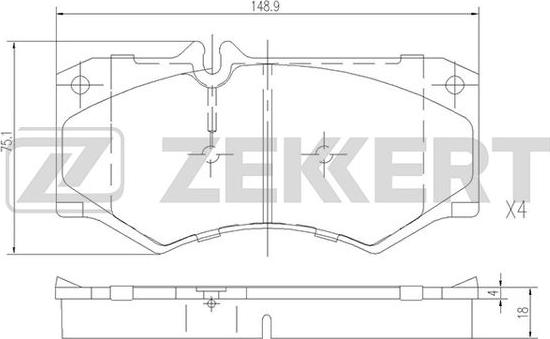 Zekkert BS-1151 - Kit de plaquettes de frein, frein à disque cwaw.fr