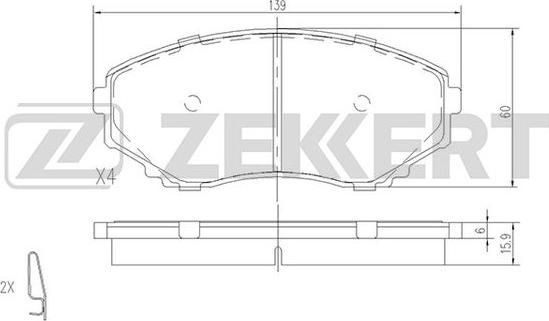 Zekkert BS-1153 - Kit de plaquettes de frein, frein à disque cwaw.fr