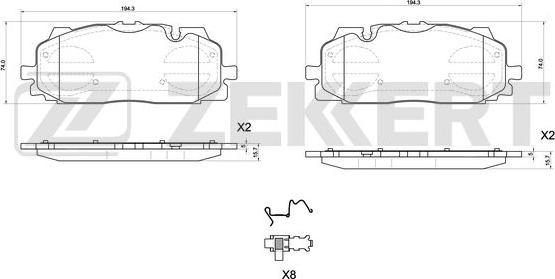 Zekkert BS-1164 - Kit de plaquettes de frein, frein à disque cwaw.fr