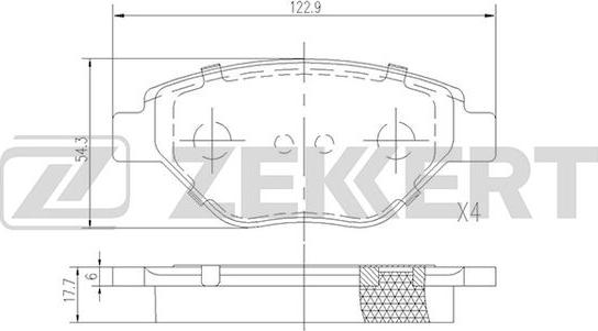 Zekkert BS-1166 - Kit de plaquettes de frein, frein à disque cwaw.fr