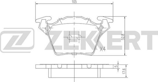 Zekkert BS-1160 - Kit de plaquettes de frein, frein à disque cwaw.fr