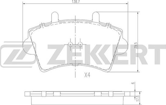 Zekkert BS-1161 - Kit de plaquettes de frein, frein à disque cwaw.fr