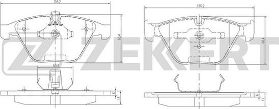 Zekkert BS-1163 - Kit de plaquettes de frein, frein à disque cwaw.fr