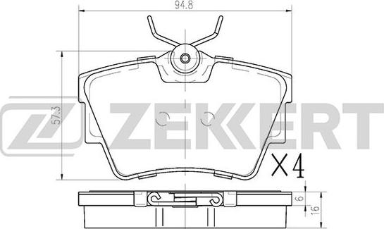 Zekkert BS-1162 - Kit de plaquettes de frein, frein à disque cwaw.fr