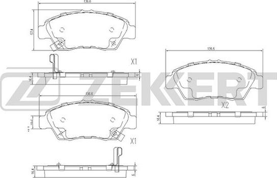 Zekkert BS-1109 - Kit de plaquettes de frein, frein à disque cwaw.fr