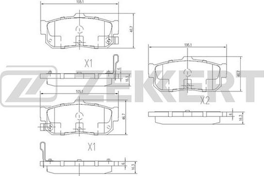 Zekkert BS-1104 - Kit de plaquettes de frein, frein à disque cwaw.fr