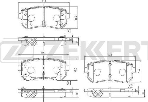 Zekkert BS-1105 - Kit de plaquettes de frein, frein à disque cwaw.fr