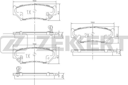 Zekkert BS-1106 - Kit de plaquettes de frein, frein à disque cwaw.fr