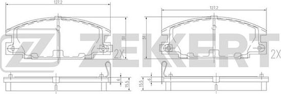 Zekkert BS-1101 - Kit de plaquettes de frein, frein à disque cwaw.fr