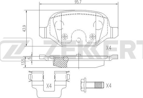 Zekkert BS-1108 - Kit de plaquettes de frein, frein à disque cwaw.fr