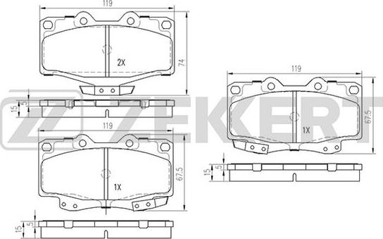 Zekkert BS-1103 - Kit de plaquettes de frein, frein à disque cwaw.fr