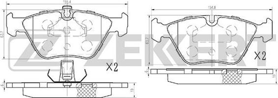 Zekkert BS-1102 - Kit de plaquettes de frein, frein à disque cwaw.fr