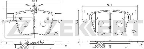 Zekkert BS-1114 - Kit de plaquettes de frein, frein à disque cwaw.fr