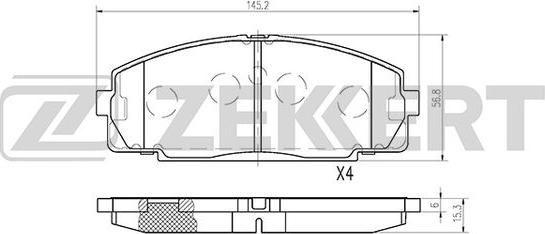 Zekkert BS-1110 - Kit de plaquettes de frein, frein à disque cwaw.fr