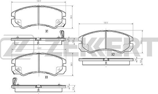 Zekkert BS-1111 - Kit de plaquettes de frein, frein à disque cwaw.fr