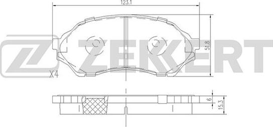 Zekkert BS-1118 - Kit de plaquettes de frein, frein à disque cwaw.fr