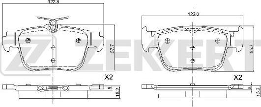 Zekkert BS-1117 - Kit de plaquettes de frein, frein à disque cwaw.fr