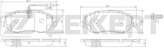 Zekkert BS-1189 - Kit de plaquettes de frein, frein à disque cwaw.fr