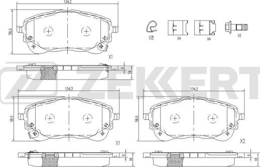 Zekkert BS-1184 - Kit de plaquettes de frein, frein à disque cwaw.fr