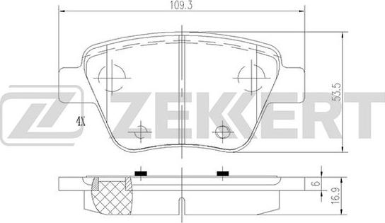 Zekkert BS-1185 - Kit de plaquettes de frein, frein à disque cwaw.fr