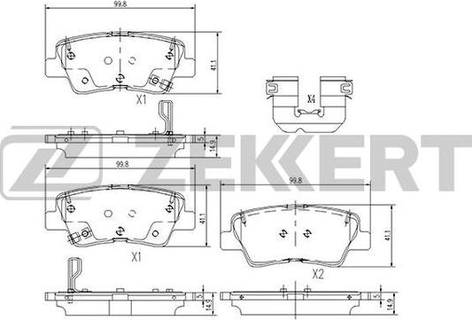 Zekkert BS-1188 - Kit de plaquettes de frein, frein à disque cwaw.fr