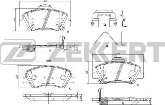 Zekkert BS-1187 - Kit de plaquettes de frein, frein à disque cwaw.fr