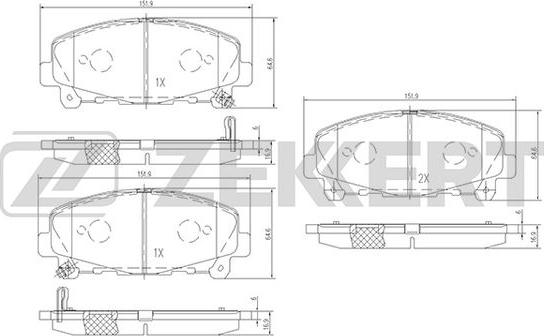 Zekkert BS-1134 - Kit de plaquettes de frein, frein à disque cwaw.fr