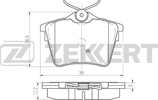 Zekkert BS-1135 - Kit de plaquettes de frein, frein à disque cwaw.fr