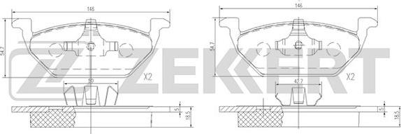 Zekkert BS-1136 - Kit de plaquettes de frein, frein à disque cwaw.fr