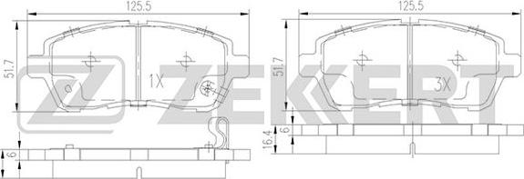 Zekkert BS-1130 - Kit de plaquettes de frein, frein à disque cwaw.fr