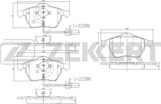 Zekkert BS-1131 - Kit de plaquettes de frein, frein à disque cwaw.fr